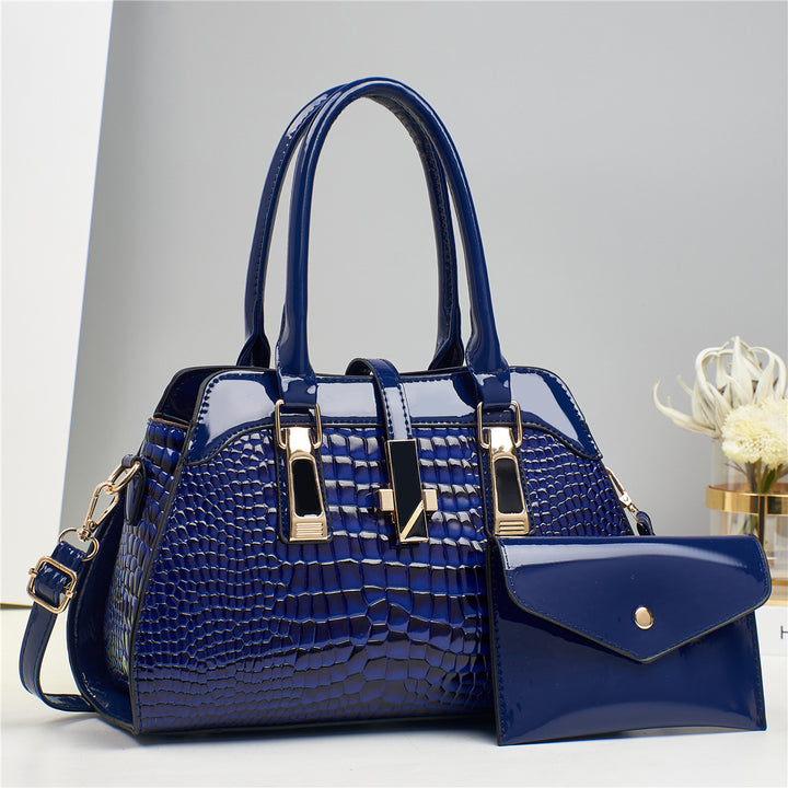 Damen Handtasche mit elegantem Kroko-Look und abnehmbarer Clutch Nord Taschen