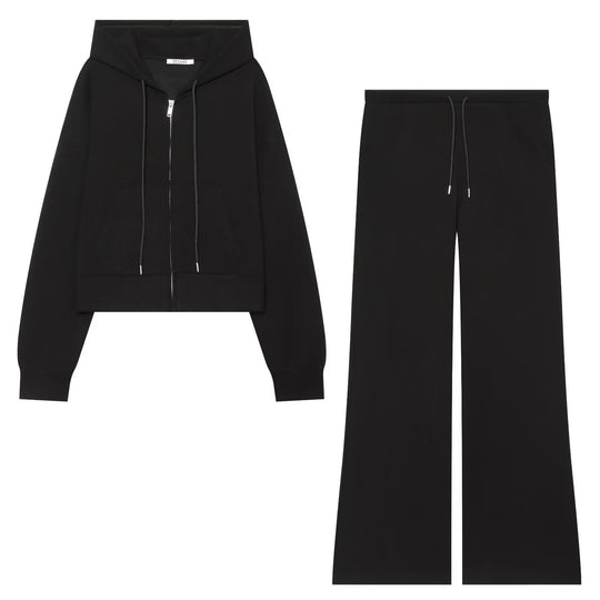 Damen Weite High‑Waist Jersey-Hose mit Tunnelzug und weitem Bein Nord Taschen