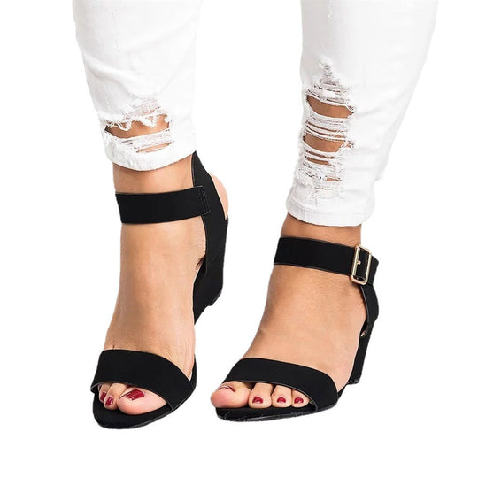 Damen Wedge-Sandalen mit verstellbaren Riemen und rutschfester Sohle