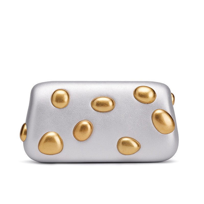 Damen elegante Clutch Tasche mit goldenen Akzenten Nord Taschen