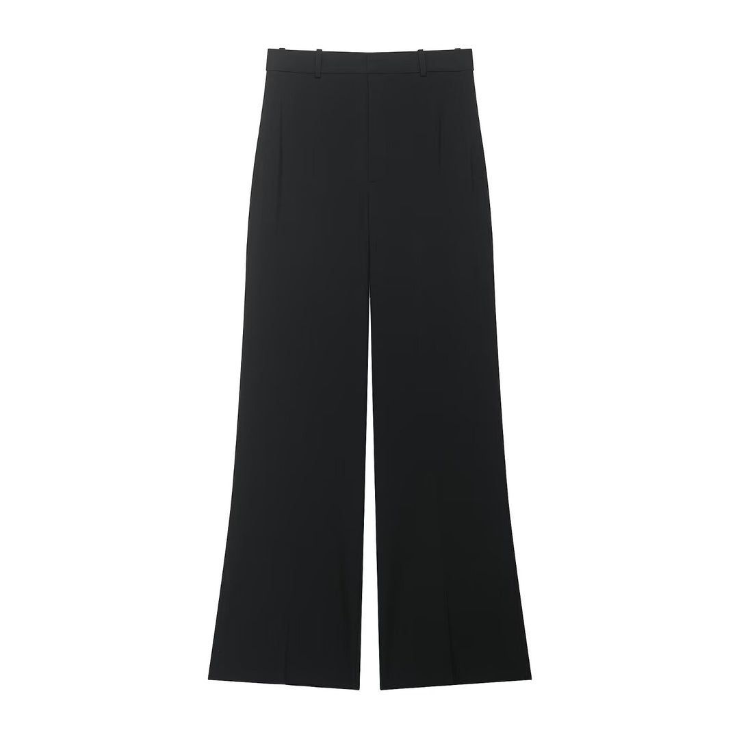 Damen Elegante weite Bundfaltenhose mit hoher Taille und weitem Bein Nord Taschen