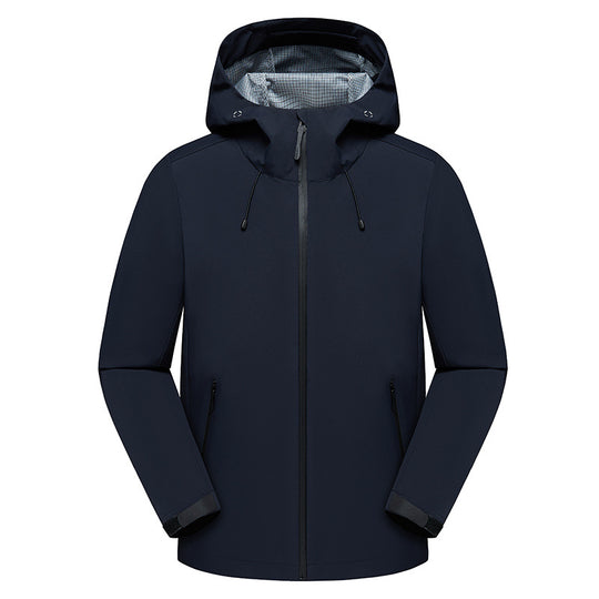 Herren Urbaner Softshell-Regenparka mit getapten Nähten, verstellbarer Kapuze und wasserdichtem Reißverschluss Nord Taschen