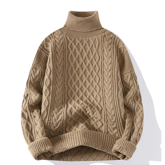 Damen Grobstrickpullover mit Rollkragen Nord Taschen