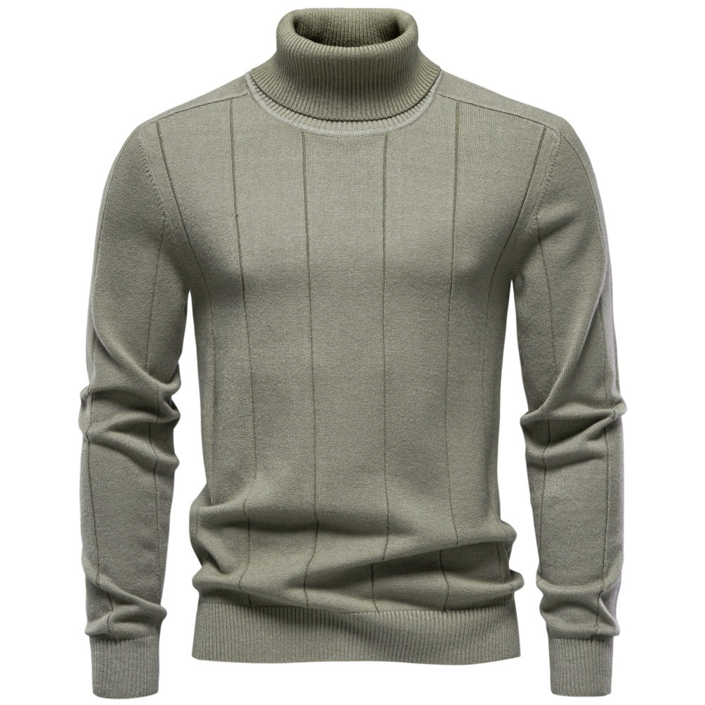 Herren Rollkragenpullover aus hochwertigem Feinstrick mit vertikaler Strukturnaht Nord Taschen