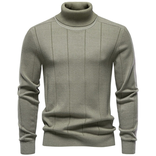 Herren Rollkragenpullover aus hochwertigem Feinstrick mit vertikaler Strukturnaht Nord Taschen