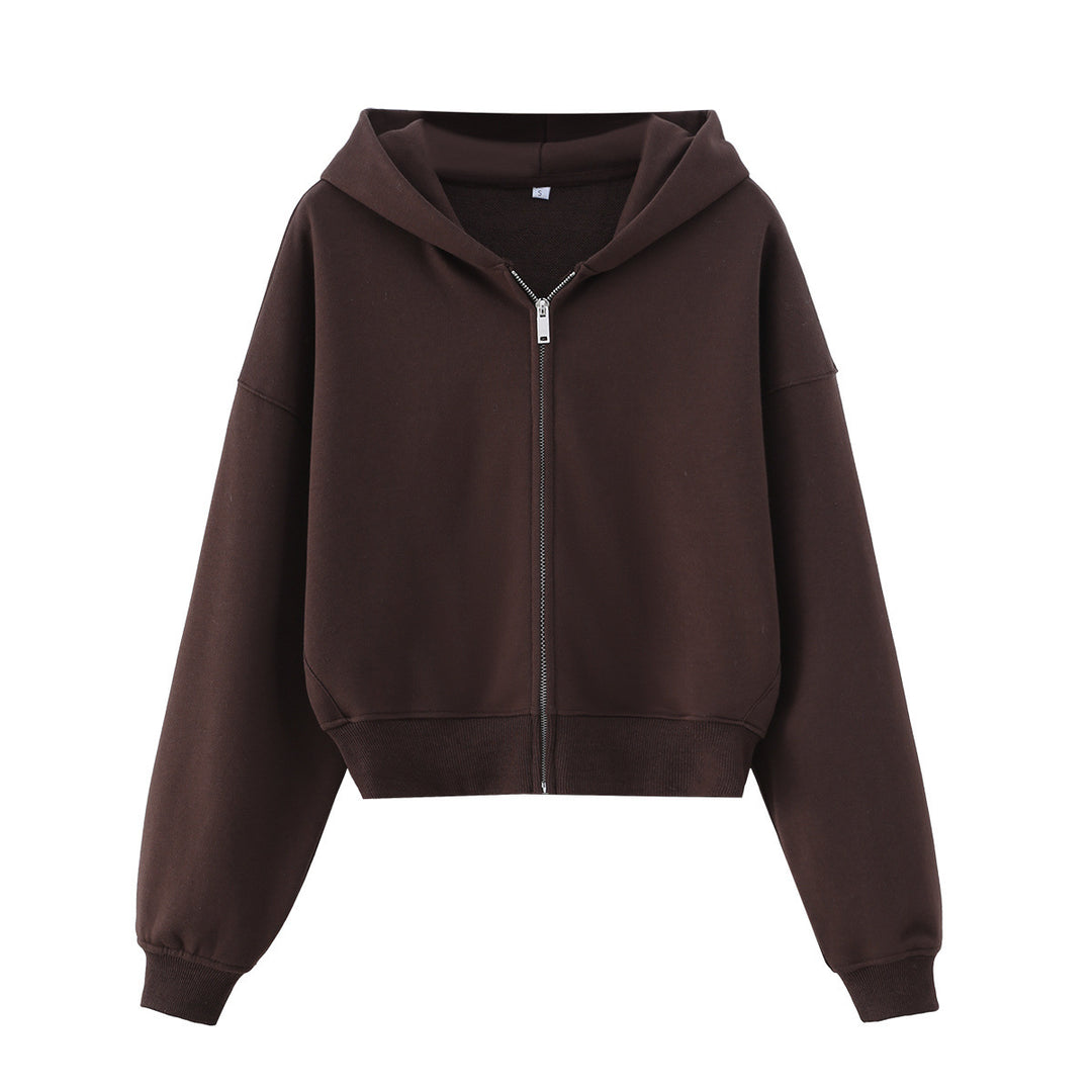 Damen Zweiteiliges Lounge-Set mit kurzem Reißverschluss-Hoodie und weitem High‑Waist-Jogginghose Nord Taschen