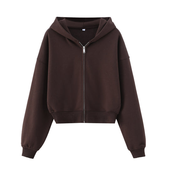 Damen Zweiteiliges Lounge-Set mit kurzem Reißverschluss-Hoodie und weitem High‑Waist-Jogginghose Nord Taschen