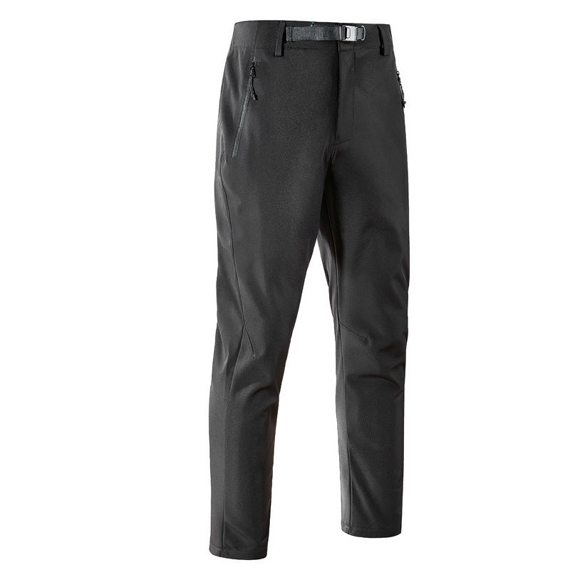 Herren Softshell-Outdoorhose mit engem Tapered‑Schnitt, integriertem Gürtel & Reißverschlusstaschen Nord Taschen