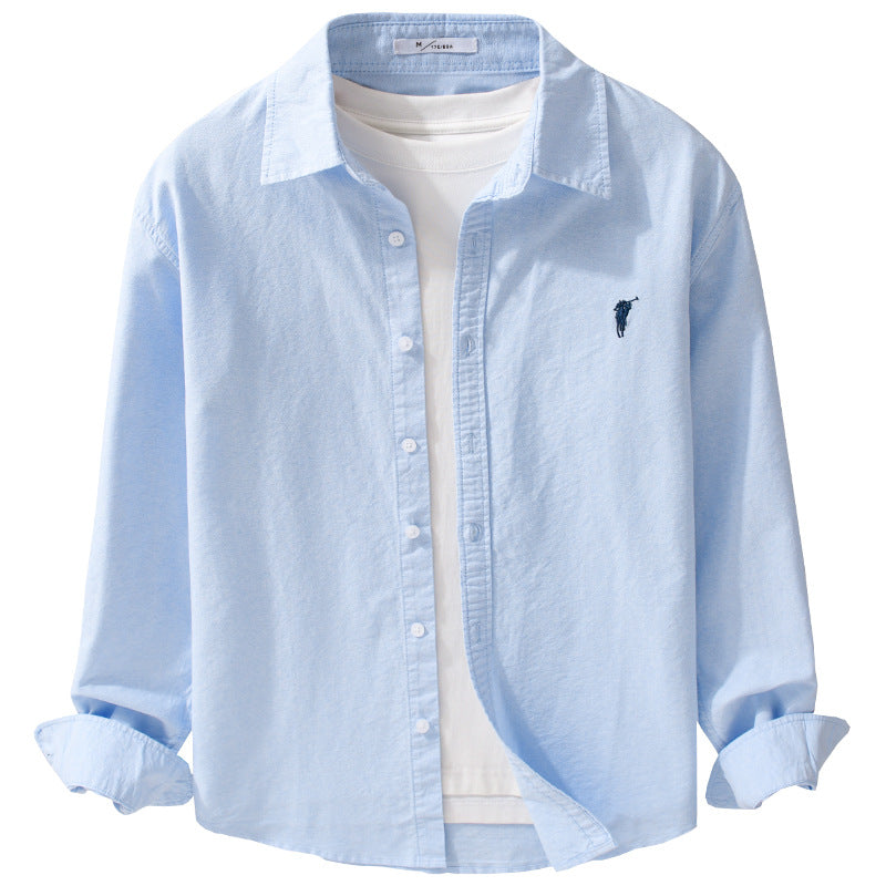 Herren Leichtes Oxford-Hemd Relaxed-Fit mit dezenter Bruststickerei und weicher Vintage-Waschung Nord Taschen