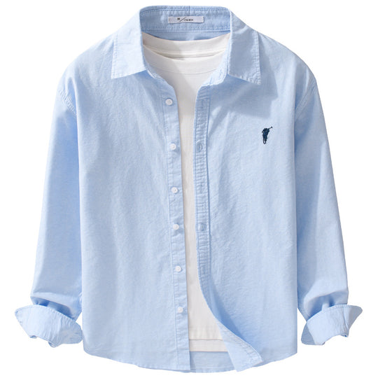 Herren Leichtes Oxford-Hemd Relaxed-Fit mit dezenter Bruststickerei und weicher Vintage-Waschung Nord Taschen