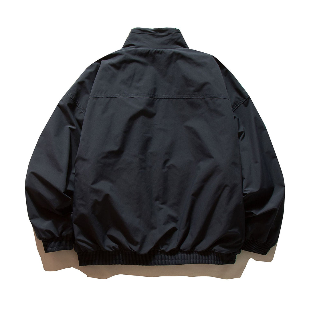 Unisex Kurz geschnittener winddichter Bomber mit Teddyfutterkragen und elastischem Bund Nord Taschen