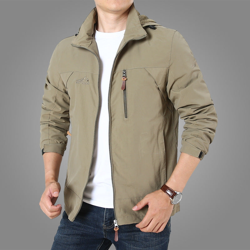 Herren Leichte Softshell-Outdoorjacke mit Kapuze, wind- und wasserabweisender Shell und Multifunktions‑Taschen Nord Taschen