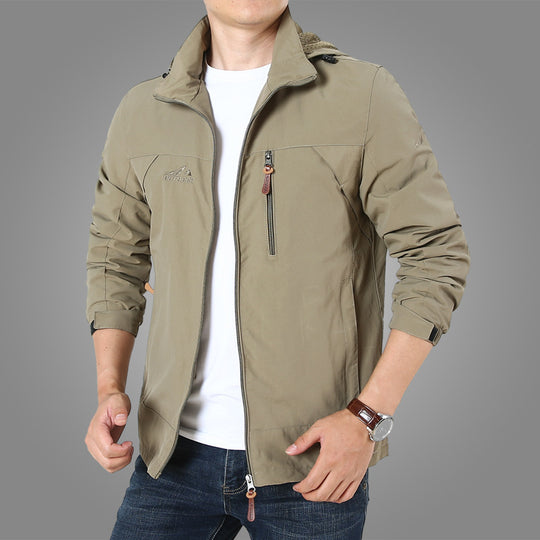Herren Leichte Softshell-Outdoorjacke mit Kapuze, wind- und wasserabweisender Shell und Multifunktions‑Taschen Nord Taschen