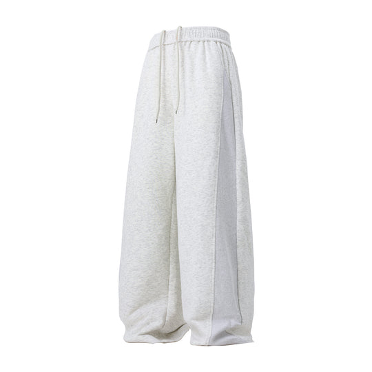 Damen Extraweite Sweatpalazzo-Hose aus French-Terry mit Tunnelzug und Seitenrippe Nord Taschen