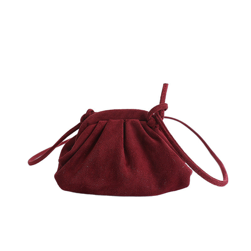 Damen Tasche mit geschmeidiger Veloursoberfläche und modischem Kordelzug Nord Taschen