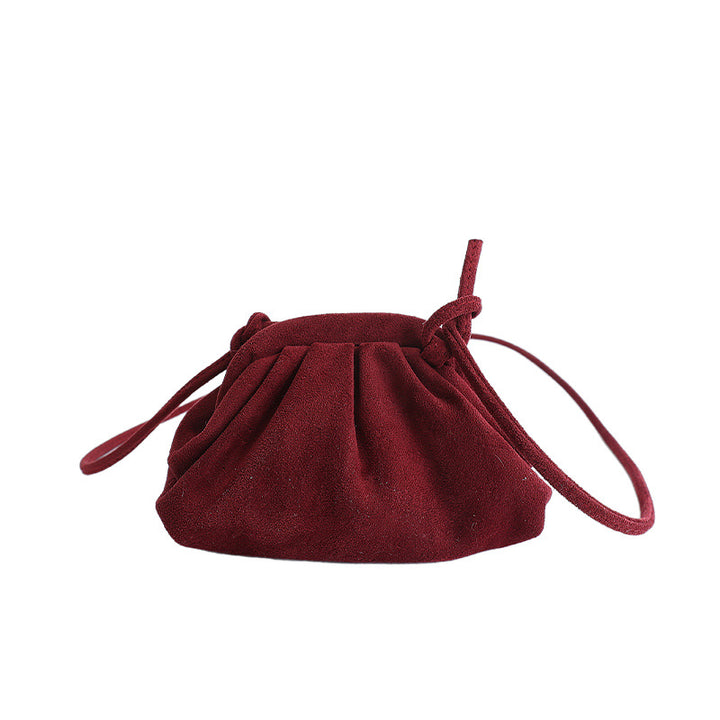 Damen Tasche mit geschmeidiger Veloursoberfläche und modischem Kordelzug Nord Taschen