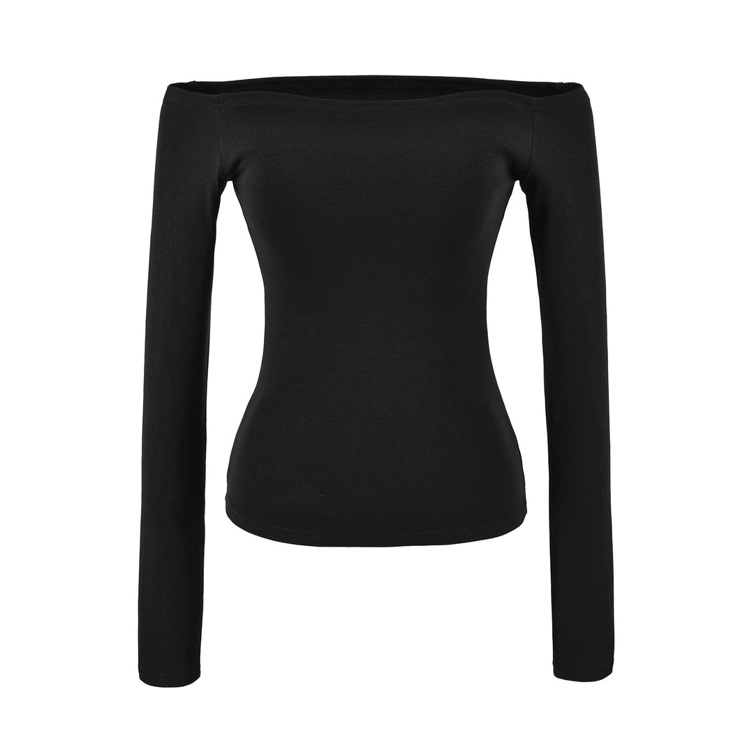 Damen Enganliegendes Off-Shoulder Longsleeve aus Stretch-Jersey Nord Taschen