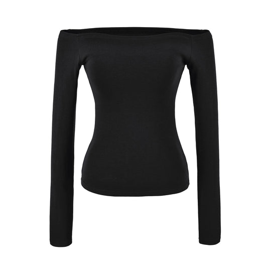 Damen Enganliegendes Off-Shoulder Longsleeve aus Stretch-Jersey Nord Taschen