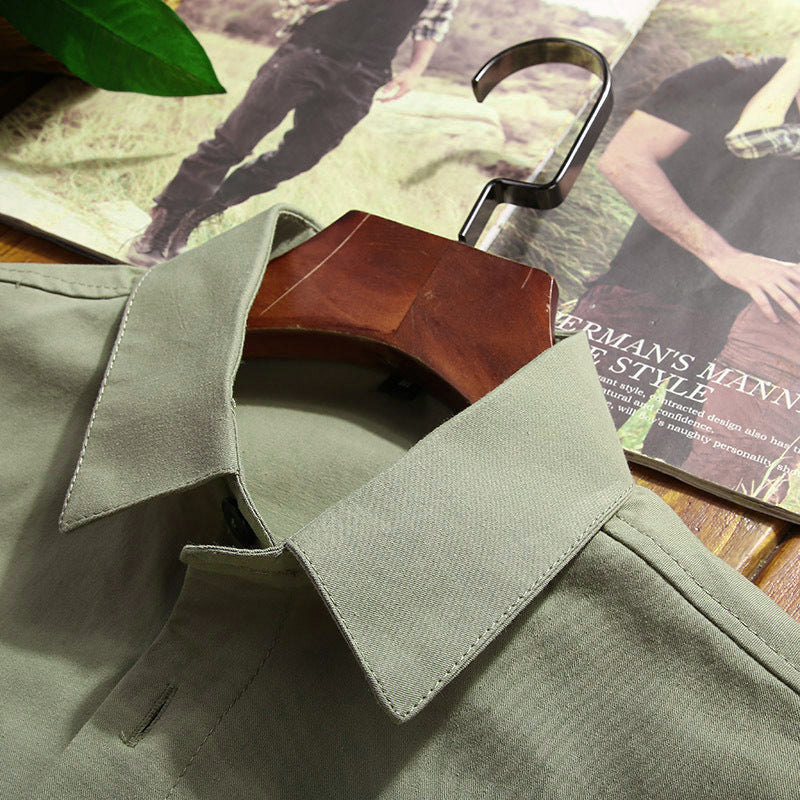 Herren leichtes Canvas‑Fieldhemdjacke mit Brustpattentaschen und Utility‑Details Nord Taschen