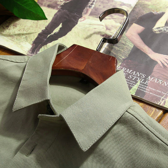 Herren leichtes Canvas‑Fieldhemdjacke mit Brustpattentaschen und Utility‑Details Nord Taschen
