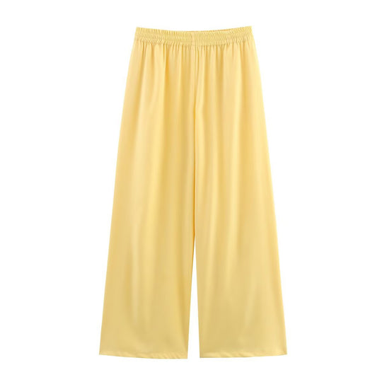 Damen Weite Palazzohose mit elastischem Bund und fließender Beinweite Nord Taschen