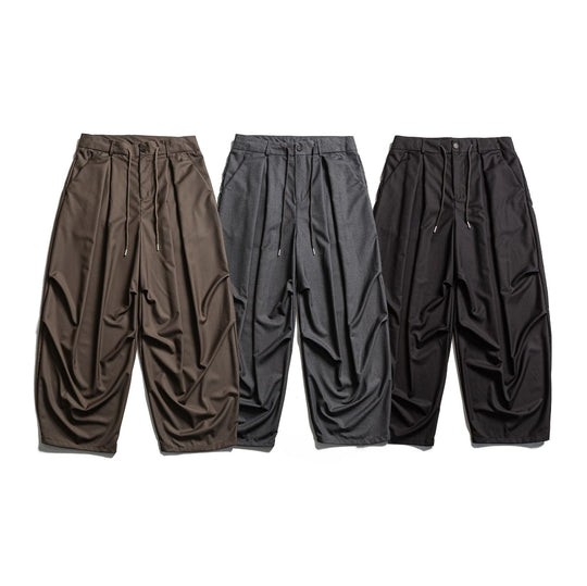 Herren Cropped-Hose mit Bundfalten, Tunnelzug und dezenter Bundverlängerung Nord Taschen