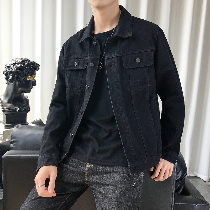 Herren schmal geschnittene Denim-Truckerjacke mit minimalistischer Nahtführung Nord Taschen