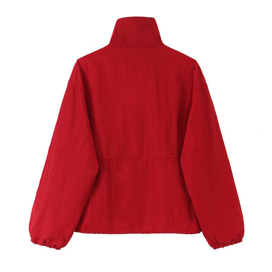 Damen Leichte wattierte Windjacke mit Stehkragen und Polka‑Dot‑Print Nord Taschen