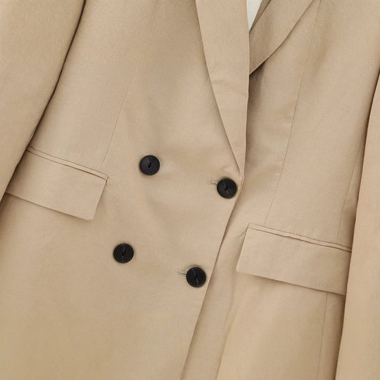 Damen Doppelreihiger Longline-Blazer mit strukturiertem Tailoring und verlängertem Saum Nord Taschen