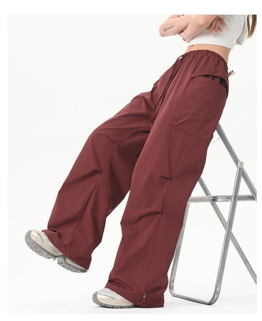 Damen Wide‑Leg Cargo‑Hose mit elastischem Bund & Utility‑Taschen Nord Taschen