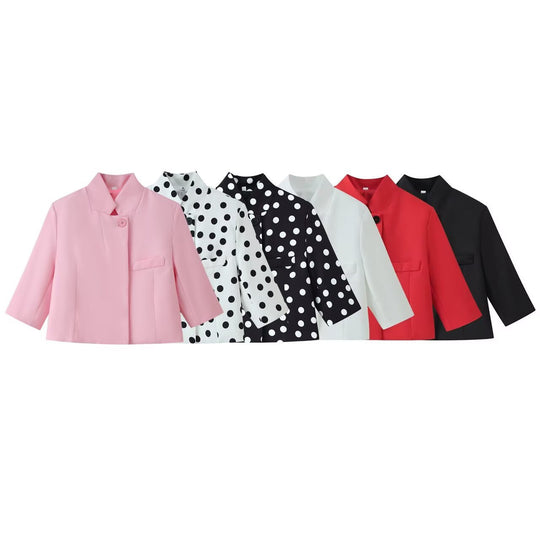 Damen Boxy-Kurzjacke mit Stehkragen und dreiviertelärmeln Nord Taschen