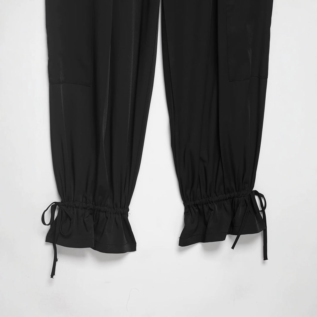 Damen Cargo-Jogginghose mit aufgesetzten Taschen, Bundfalten und Kordel-Säumen Nord Taschen