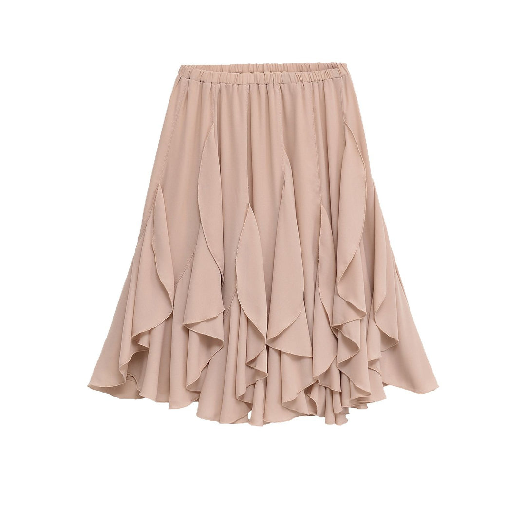 Damen Midirock mit stufigen Volants und elastischem Bund Nord Taschen