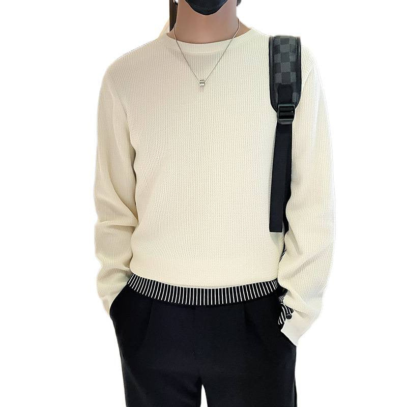 Herren Feinstrick-Pullover mit dezenter Rippenstruktur und kontrastiertem Saum Nord Taschen