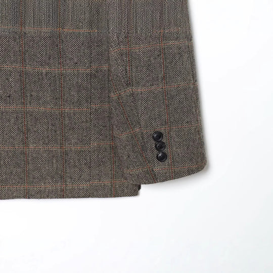 Damen Oversize Wollmix-Blazer mit Glencheck und Ein-Knopf-Verschluss Nord Taschen