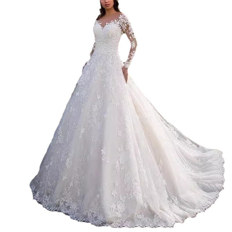 Elegantes Damen Hochzeitskleid mit Spitzenverarbeitung & voluminösem Rock für Hochzeit | Nord Taschen