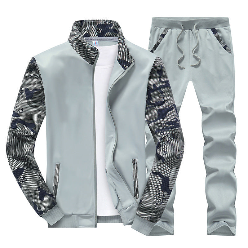 Herren Sportives Trainingsanzug-Set aus Funktionssoftshell mit Camouflage-Ärmeln und regulierbarer Joggerhose Nord Taschen