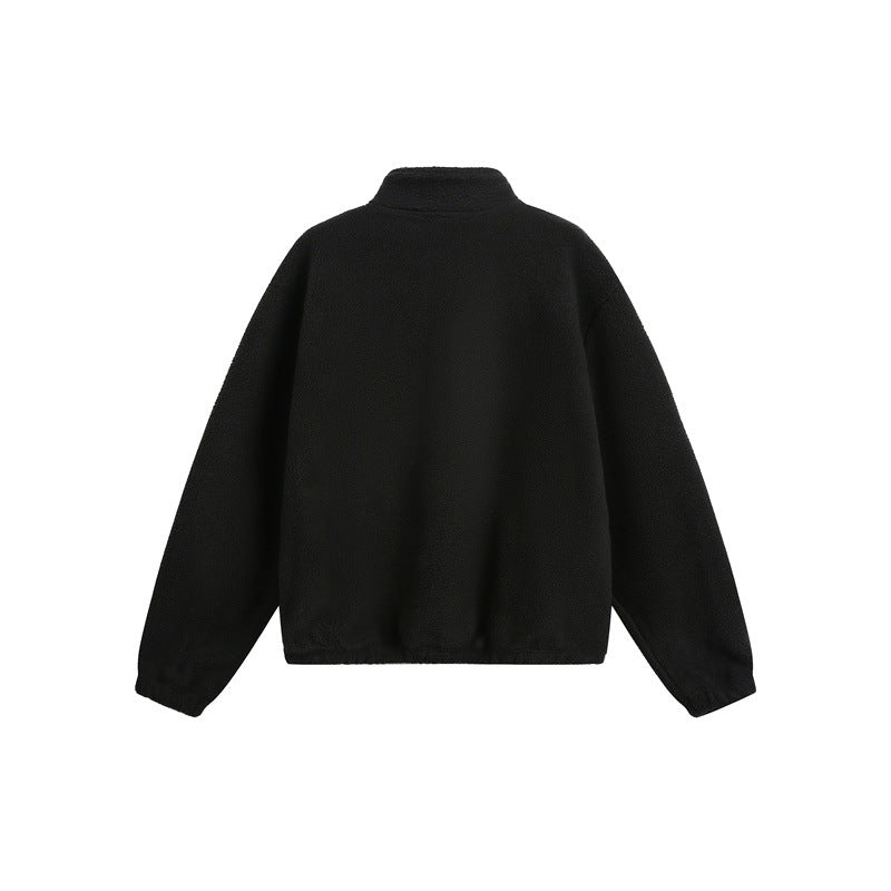Unisex Oversize Fleece-Halbzip mit Stehkragen und Reißverschlusstaschen Nord Taschen