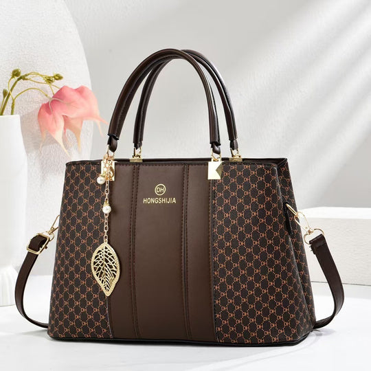 Damen elegante Handtasche mit luxuriösem Monogramm und abnehmbarem Schulterriemen Nord Taschen