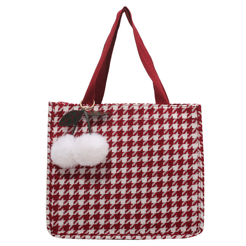 Damen Jute-Shopper im modernen Wabenmuster Nord Taschen