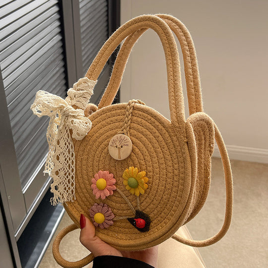 Damen Umhängetasche mit handgefertigtem Blumenapplikationen Nord Taschen