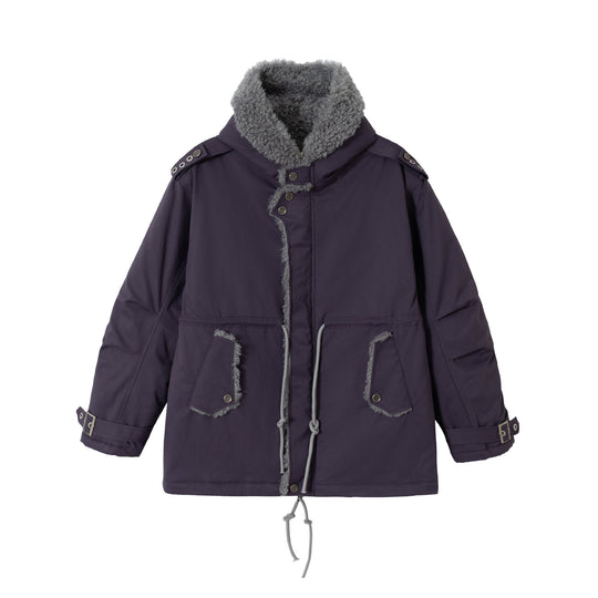 Damen Kurzparka mit Teddyfutter, Tunnelzug und Schnallenärmeln Nord Taschen