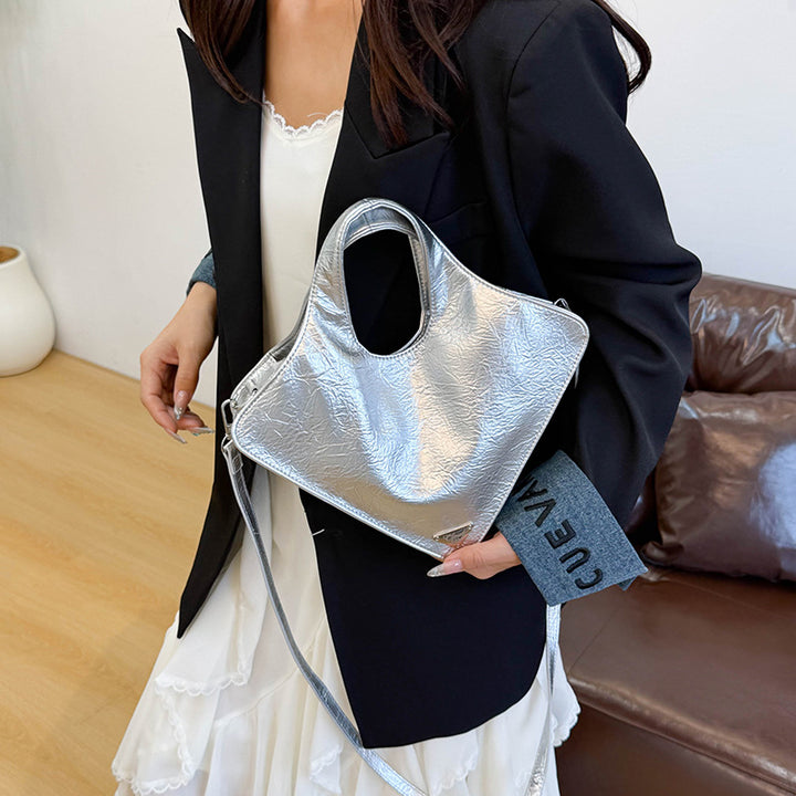 Damen stilvolle Handtasche aus glänzendem Kunstleder Nord Taschen