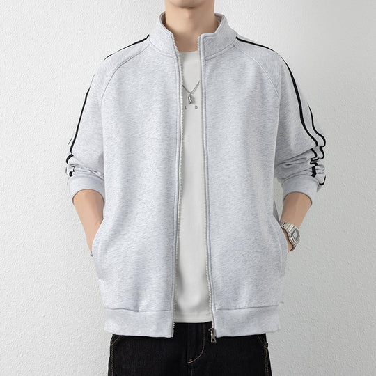 Herren Freizeit-Trainingsjacke mit Stehkragen, Reißverschluss und Kontraststreifen Nord Taschen