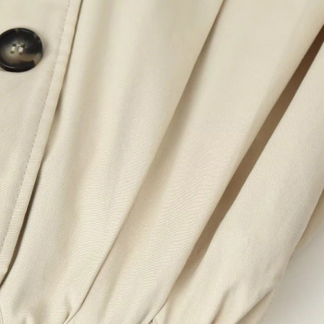 Damen Kurz geschnittene Wollmix-Jacke mit Stehkragen, Reißverschluss und Ballonärmeln Nord Taschen