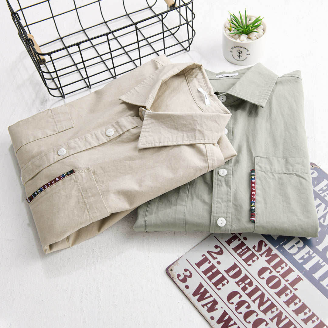 Herren Leichtes Baumwoll-Overshirt mit Doppel-Brusttaschen und Kentkragen Nord Taschen
