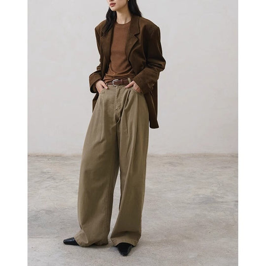 Damen Oversize Blazer in Velourslederoptik mit strukturierter Schulter und Zwei-Knopf-Verschluss Nord Taschen