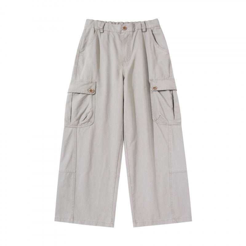 Damen Weite Cargo-Hose mit hohem Bund, großen Klappentaschen und Culotte-Silhouette Nord Taschen