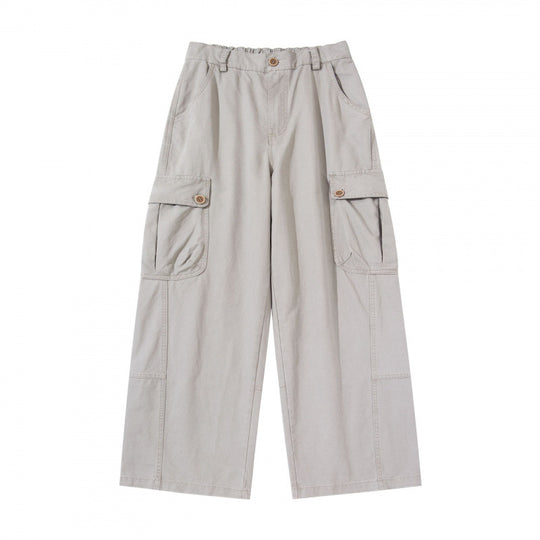 Damen Weite Cargo-Hose mit hohem Bund, großen Klappentaschen und Culotte-Silhouette Nord Taschen
