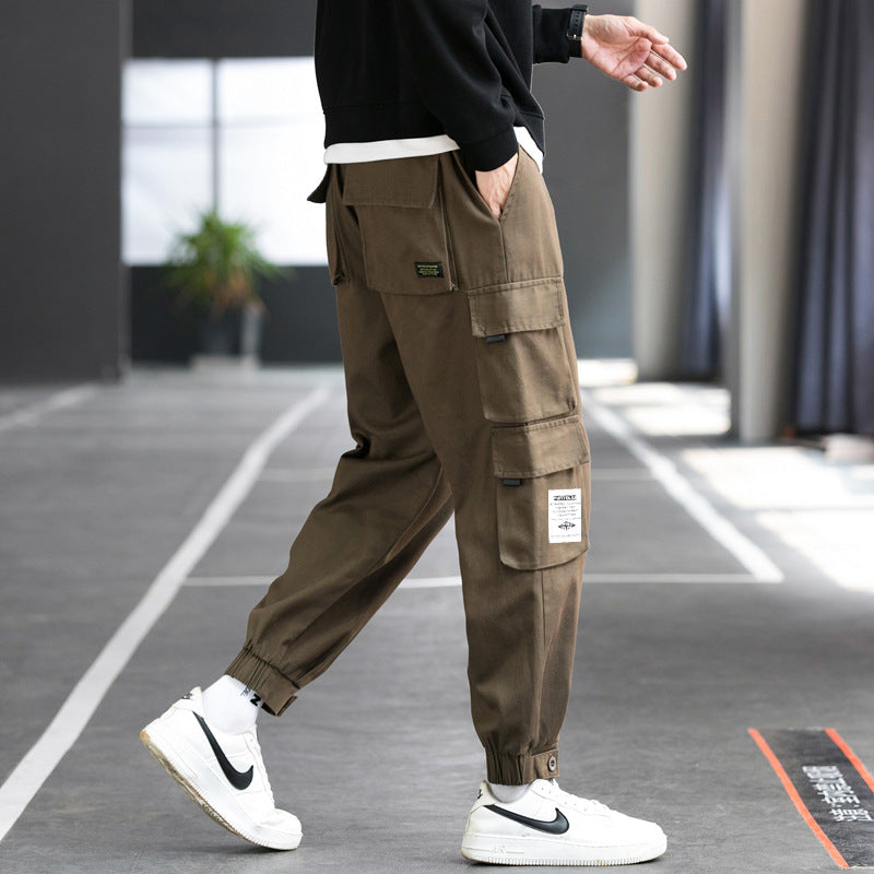 Herren Cargo-Joggerhose mit mehreren aufgesetzten Taschen, elastischem Bund und gekräuselten Knöcheln Nord Taschen